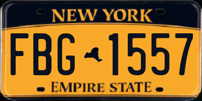 NY license plate FBG1557
