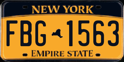 NY license plate FBG1563