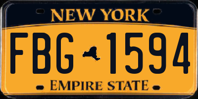 NY license plate FBG1594