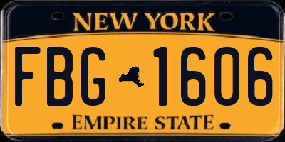 NY license plate FBG1606