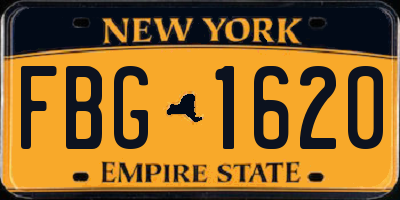 NY license plate FBG1620