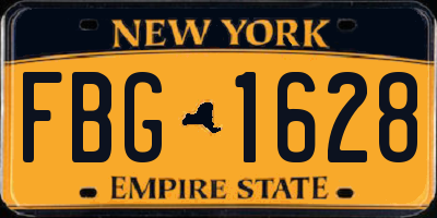 NY license plate FBG1628