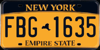 NY license plate FBG1635