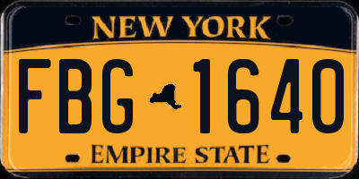 NY license plate FBG1640