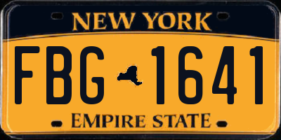 NY license plate FBG1641
