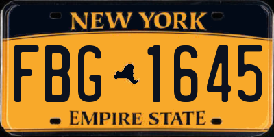 NY license plate FBG1645
