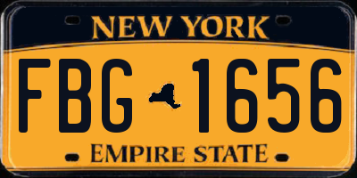 NY license plate FBG1656