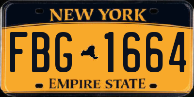 NY license plate FBG1664