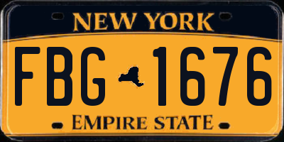 NY license plate FBG1676