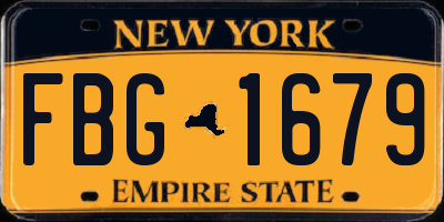 NY license plate FBG1679