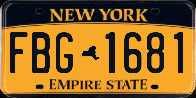 NY license plate FBG1681