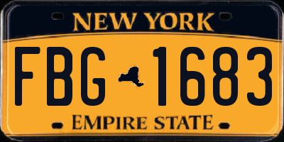 NY license plate FBG1683