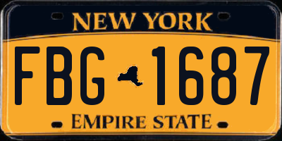 NY license plate FBG1687