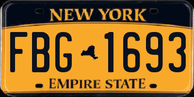 NY license plate FBG1693