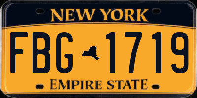 NY license plate FBG1719