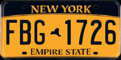 NY license plate FBG1726