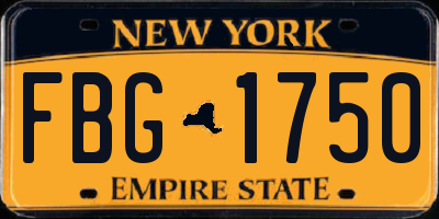 NY license plate FBG1750