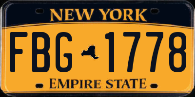 NY license plate FBG1778