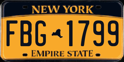 NY license plate FBG1799