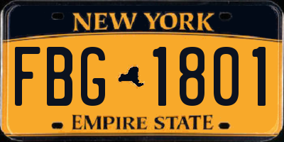 NY license plate FBG1801