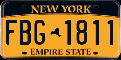 NY license plate FBG1811