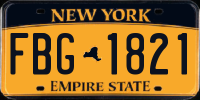 NY license plate FBG1821