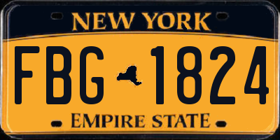 NY license plate FBG1824