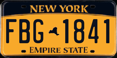 NY license plate FBG1841