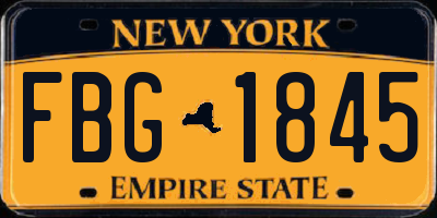 NY license plate FBG1845