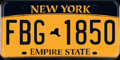 NY license plate FBG1850