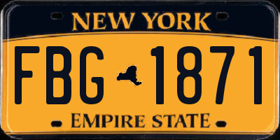 NY license plate FBG1871