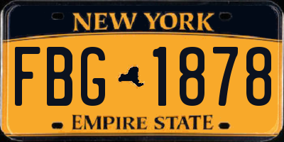 NY license plate FBG1878