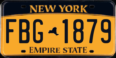 NY license plate FBG1879