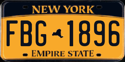 NY license plate FBG1896