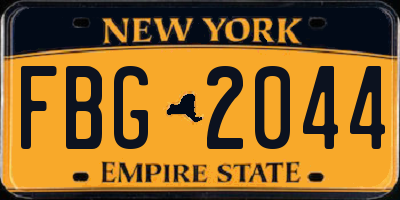 NY license plate FBG2044