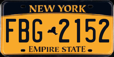 NY license plate FBG2152