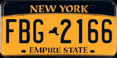 NY license plate FBG2166