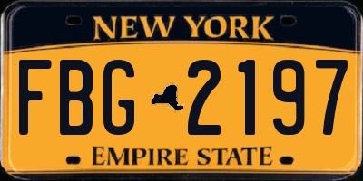 NY license plate FBG2197
