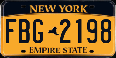 NY license plate FBG2198
