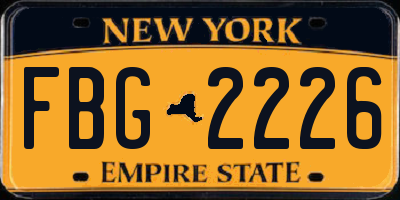 NY license plate FBG2226