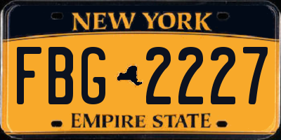 NY license plate FBG2227