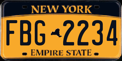 NY license plate FBG2234