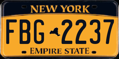 NY license plate FBG2237