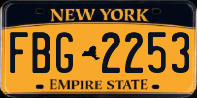 NY license plate FBG2253