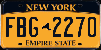 NY license plate FBG2270