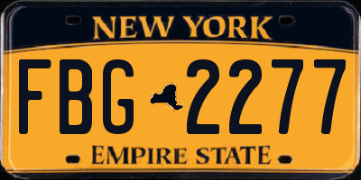 NY license plate FBG2277
