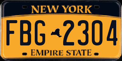 NY license plate FBG2304