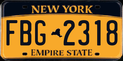 NY license plate FBG2318