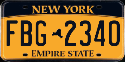 NY license plate FBG2340