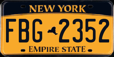 NY license plate FBG2352